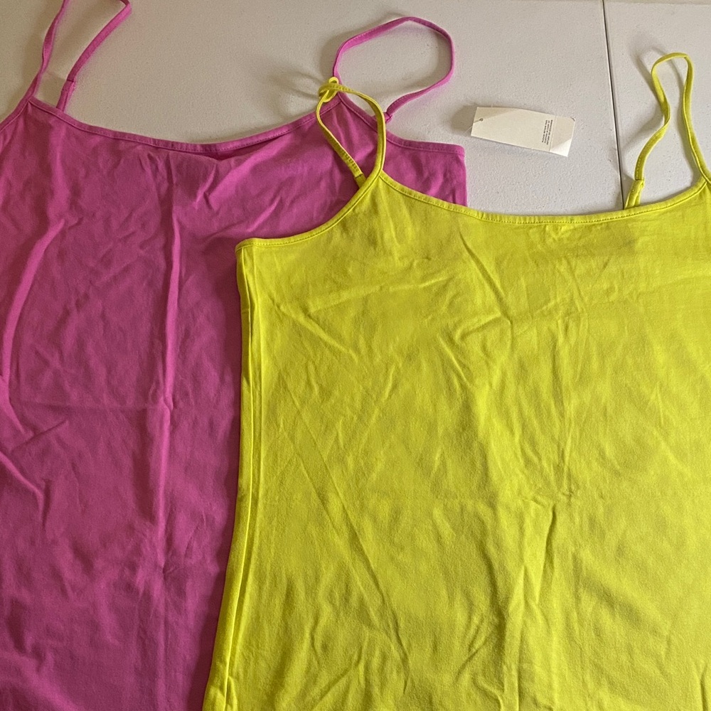 LOFT Vibrant Pink and Yellow Camisole Set NWT Sz L